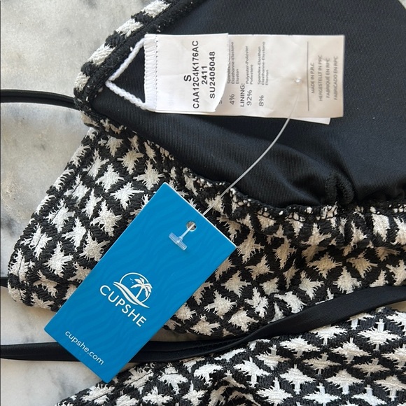 Cupshe Black and White Geometric Bikini | S - Picture 7 of 7